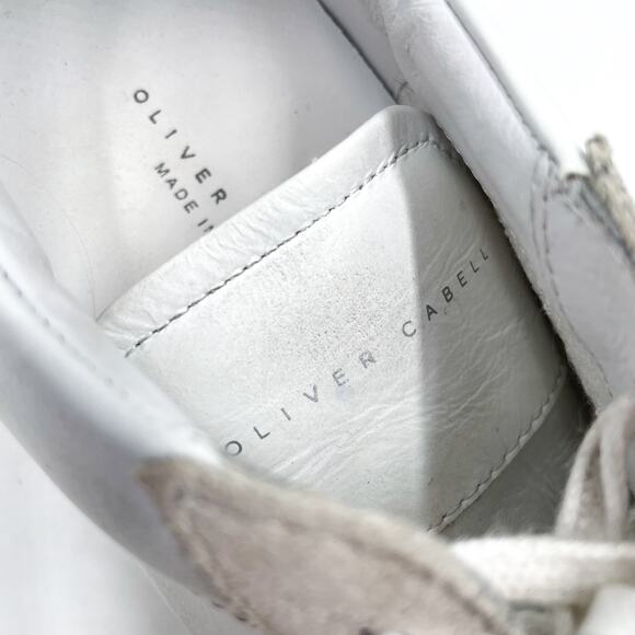 Oliver Cabell Demi Sneakers White Leather Low Top Distressed Sz 36 / 6 US Women - Picture 9 of 10